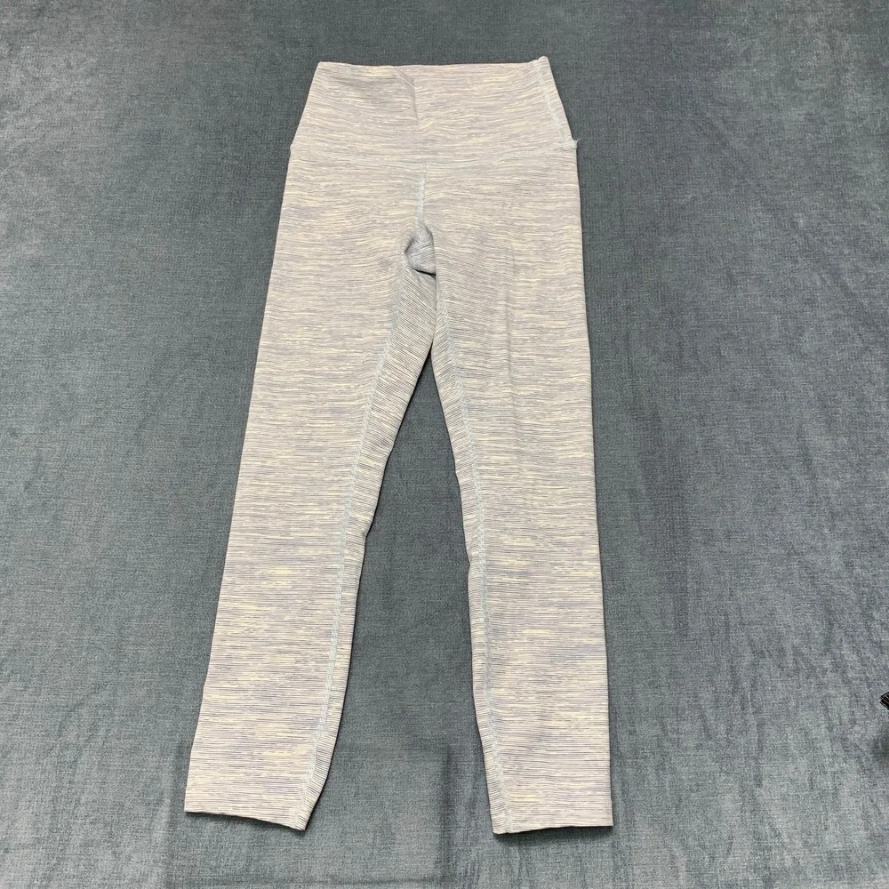 Lululemon Leggings Womens 22 White Blue Space Dye Athletic Gym Training Workout